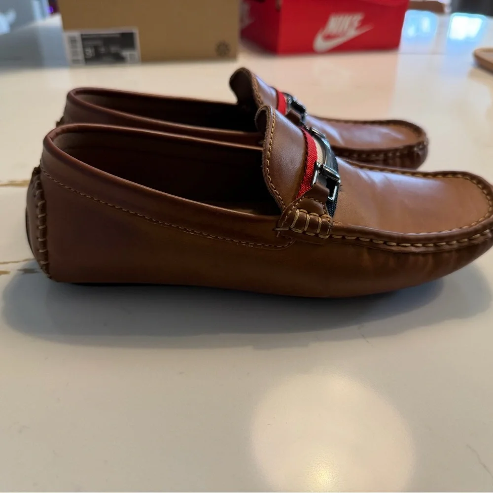 Bruno Marc Tan Kids Moccasins